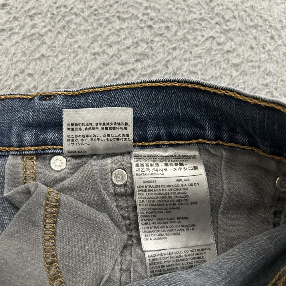 Levis Jeans Mens 34x32 (Fits 34x30) Blue Denim 505 Regular Straight American